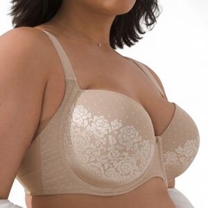 Soma Stunning Support Strapless 38DD Lace Convertible Bra Light Nude Shapewear